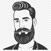 Illustrative Male Figure SVG A male figure with a beard in an illustrative style.