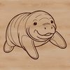 Marine Mammal Silhouette Vector A marine mammal with a rounded body and flippers.