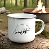 Illustrative vector art of a manatee, a large aquatic mammal found in shallow waters.