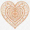 Free Vector Art Love Hearts Illustrative mandala heart design featuring intricate patterns for vector art and cutting machine projects.