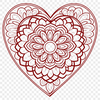 Mandala Love Heart Design A colorful mandala heart design with intricate patterns and shapes.