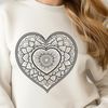 Love-Themed Mandalas Vector Art An editable vector art illustration of a love-themed mandala with heart motifs.