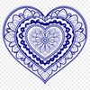Beautiful Mandala Heart Template A geometric patterned heart design with intricate details in a vector format.