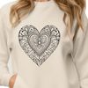 Heartfelt Mandalas A symmetrical mandala design featuring a heart shape in the center, created with vector graphics.