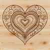 Colorful mandala heart design made from interconnected patterns in vector format.