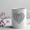 Intricate Mandalas in Love Shape A colorful mandala heart design made up of intricate patterns and shapes, suitable for various digital applications.