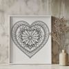 Vibrant Heart Design Illustration A detailed vector illustration of a heart-shaped mandala design with intricate patterns.