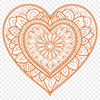 Whimsical Mandalas with a Heart A colorful mandala heart design made up of intricate patterns and shapes.