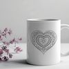 Beautiful Heart Mandala Design A intricate mandala design featuring a heart shape at its center.