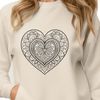 Beautiful Hand-Drawn Mandalas with a Heart A intricately designed mandala heart pattern, ideal for vector-based cutting machines like Cricut.
