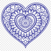 Intricate Love Pattern Vector Art A decorative mandala design featuring a heart shape in intricate patterns, suitable for vector graphics.