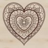 Vector illustration of a heart mandala pattern suitable for digital crafting and cutting machine designs.