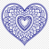 Colorful Stylized Heart Clip Art A colorful mandala design featuring a stylized heart shape, suitable for various crafting and designing applications.