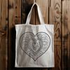 Vibrant Mandalas with a Loving Touch A intricately designed mandala heart made up of interlocking patterns and shapes.