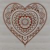 Geometric love heart icon with ornate mandala-inspired details in vector format.