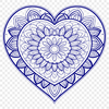 Intricate Mandalas and Love Symbols Mandala heart design created as vector art with intricate patterns and shapes.