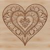 A geometric heart design featuring intricate patterns and shapes, ideal for digital crafting and cutting projects.