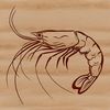 Beautiful seafood icon A simple illustration of a shrimp with a transparent background.