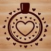 A digital medal icon with love hearts embedded in the design.