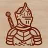Medieval knight illustration in bold vector art style.