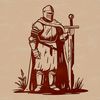 Fantasy Hero Character Design A medieval-inspired knight character designed as a vector graphic for various uses.