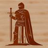 Knight in Armor SVG Vector Art A medieval knight in armor standing proudly with sword and shield, ready for battle.