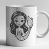 Mermaid Vector Art An intricately designed vector image featuring a mermaid in a stylized pose.