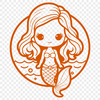 A mythical sea creature with human upper body and fish lower body, created as a digital vector art design.