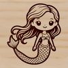 Mythical Mermaid Illustration in Various Sizes A vector illustration of a mythical mermaid creature in various poses and sizes.