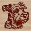 Cute Mini Dog Illustration A detailed illustration of a miniature schnauzer's head, suitable for vector design and cutting machine templates.