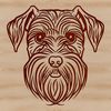 Cute Dog Face Clip Art A stylized illustration of a miniature schnauzer's head, suitable for vector design.