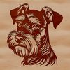 Cuddly Miniature Schnauzer Portrait A detailed illustration of a Miniature Schnauzer's head, suitable for graphic design and digital crafting.