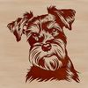 Bearded Dog Face Illustration Vector A small breed dog with a distinctive beard and mustache, suitable for vector design and clip art.
