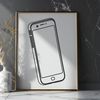 A modern mobile phone designed in vector format with clean lines and minimal details.