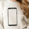 Editable Vector Phone Graphics An editable vector graphic representation of a smartphone in a minimalist style.