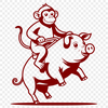 Cute Monkey Pig Silhouette Vector Monkey Pig animal silhouette in vector format