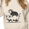 Colorful Monkey Pig SVG Design An illustration of a monkey-pig hybrid creature in a vector format.
