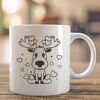 Wild Love Moose Design A majestic wild animal with love hearts surrounding its head, rendered in vector format.