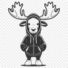 Majestic Moose Vector Graphic A vector graphic representation of a moose featuring distinctive antlers and a shaggy coat.