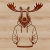 North American Wild Animal Icon A large, antlered wild animal native to North America, depicted in bold lines.