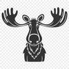Wild North America Mammal Illustration A digital illustration of a large mammal native to North America, known as a moose.