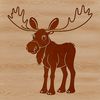 Wild North American Mammal Illustration A detailed illustration of a wild animal, a large North American mammal with antlers and distinctive facial features.