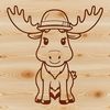 Beautiful Wildlife Vector Illustration A realistic illustration of a moose, a large wild animal native to North America.