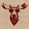 Moose in Shades Illustration A vector illustration of a moose wearing sunglasses, suitable for various design applications.