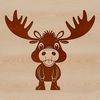 Nature's Gentle Giant Illustration A large North American wild animal with distinctive antlers.