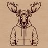 Detailed Antlered Mammal SVG A detailed illustration of a moose, showcasing its distinctive antlers and fur.