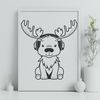 Moose Illustration Illustrated moose in a natural environment.