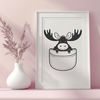 Wildlife Illustration Moose Animal Vector An illustrated moose in a natural habitat.