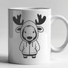 Beautiful Free Vector Moose Graphic A detailed illustration of a North American wild animal with antlers.