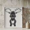 Moose Silhouette in Vector Format Wild animal silhouette of a large North American moose in vector format.